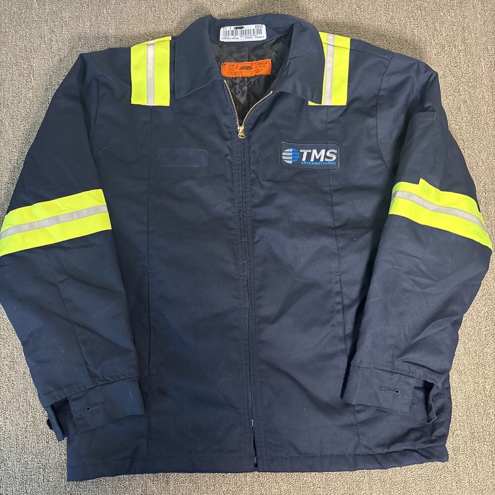 High Visibility Work Jacket Cintas Medium Blue Clean Full Zip 24x28 Workwear